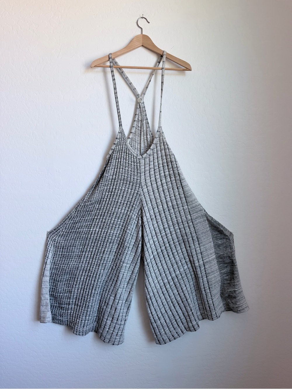 Free People Wide-Leg Knit Jumpsuit with Strappy Back